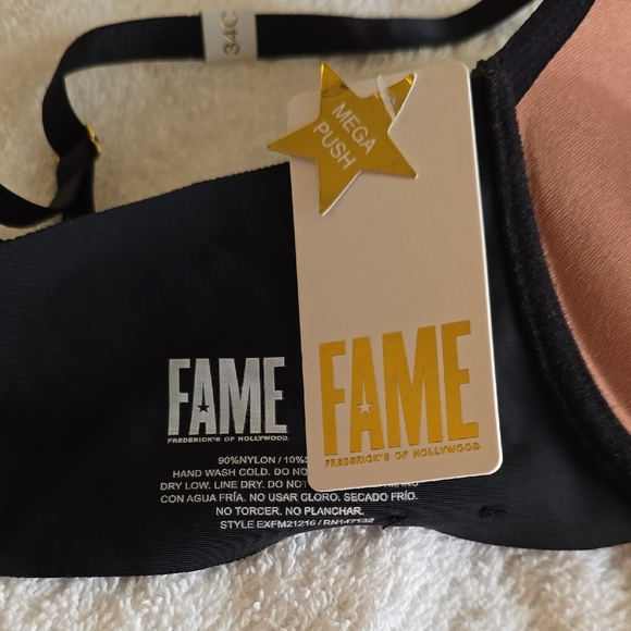 Frederick's of Hollywood Black and Brown Criss-Cross Lace Bra - Picture 6 of 6